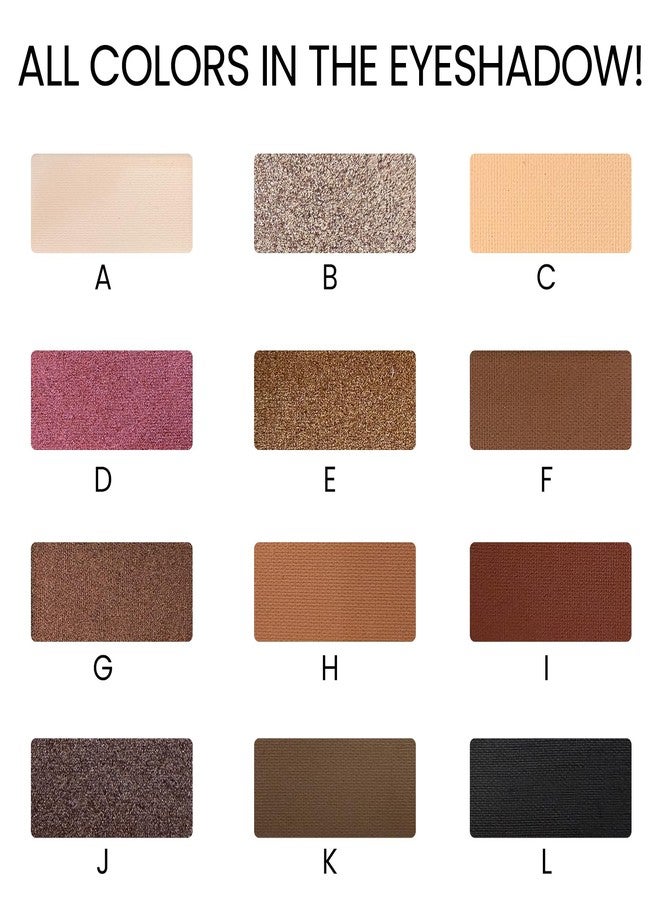 Erinde Brown Black Eyeshadow Palette, 12 Colors Matte Shimmer Beige Champagne Plum Purple Bronzer Brown Black Eye Shadow Palette, Highly Pigmented Long Lasting Waterproof Eyeshadow Pallete, 02 - Image 2